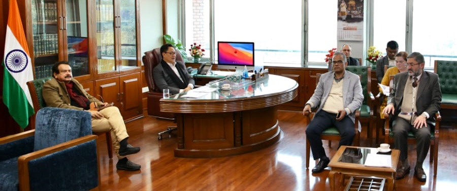Shri Kiren Rijiju, Hon’ble Minister of Law & Justice reviewed the Infrastructure Development & Cadre Restructuring of ITAT in the presence of Shri SP Singh Baghel, Hon'ble Minister of State Law & Justice on 12th January 2023.                              